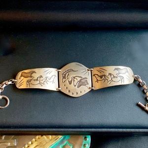 Sterling Silver Horse Motif Bracelet